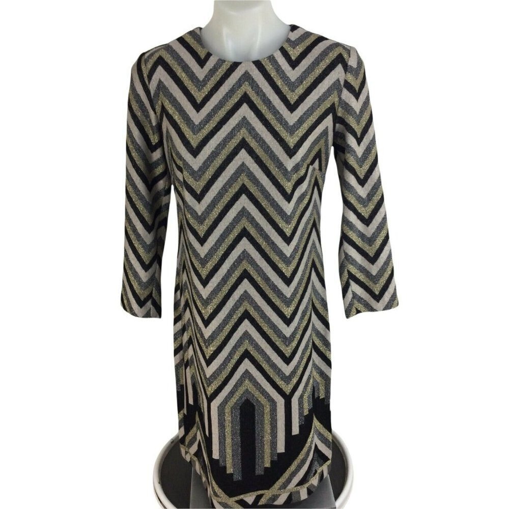 Trina Turk Eastern Luxe Becket Chevron Sheath Dress Womens Size 4